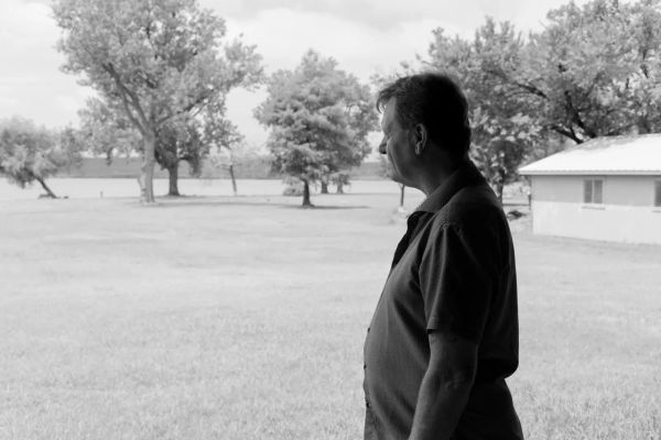 Dan Schlaak looking out across open North Texas acreage