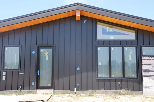 Exterior Gable Cedar Soffit — custom home by Open Prairie (Build Process · Behind the build)