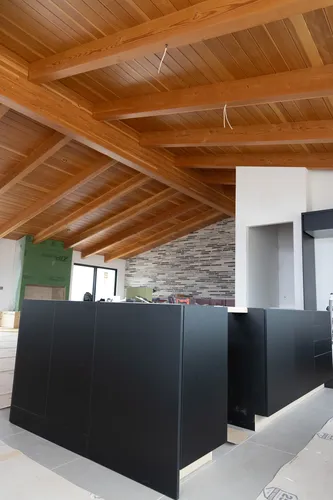 Kitchen Cabinet Window Bank — custom home by Open Prairie (Build Process · Behind the build)