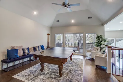 Game Room Vaulted Ceiling — custom home by Open Prairie (The Residence · Fort Worth)