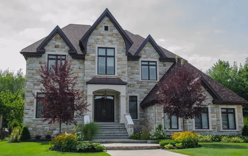 Exterior Stone Dark — custom home by Open Prairie (Other Builds · Selected work)