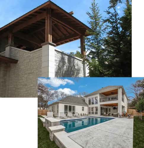 Exterior Stone Timber Detail — custom home by Open Prairie (Other Builds · Selected work)