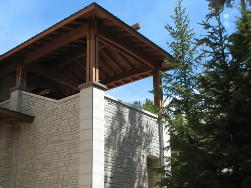 Exterior Stone Timber — custom home by Open Prairie (Other Builds · Selected work)