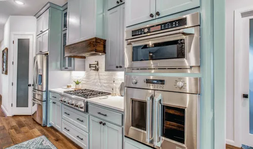 Kitchen Blue Gray — custom home by Open Prairie (Other Builds · Selected work)