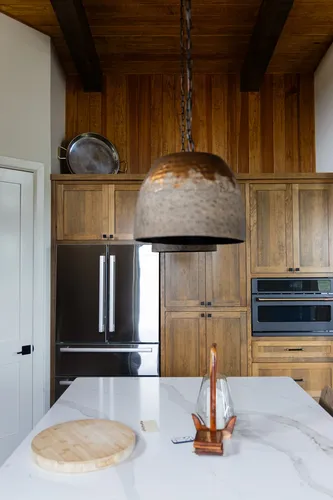 Kitchen Refrigerator Wall Cabinets — custom home by Open Prairie (The Estate · Graford)