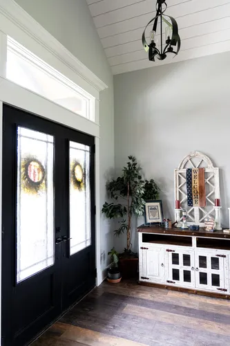 Entryway Double Doors — custom home by Open Prairie (The Lakehouse · Graford)