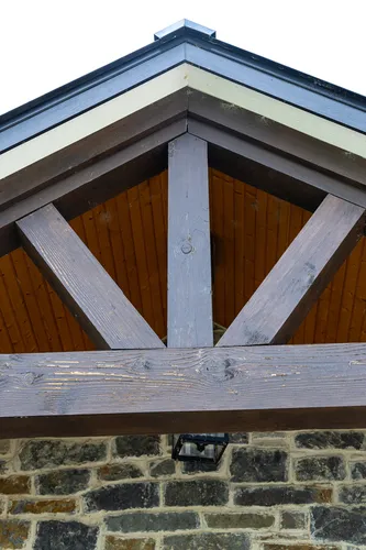 Exterior Gable Truss Detail — custom home by Open Prairie (The Lakehouse · Graford)