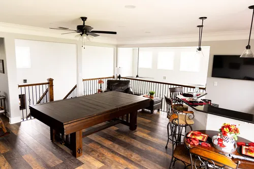 Game Room Pool Table Bar — custom home by Open Prairie (The Lakehouse · Graford)
