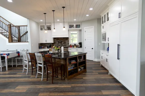 Kitchen Island Overview — custom home by Open Prairie (The Lakehouse · Graford)