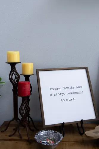 Living Room Decor Sign — custom home by Open Prairie (The Lakehouse · Graford)