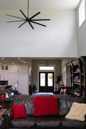 Living Room Entry View — custom home by Open Prairie (The Lakehouse · Graford)