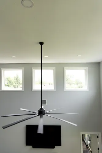 Living Room Oversized Ceiling Fan — custom home by Open Prairie (The Lakehouse · Graford)