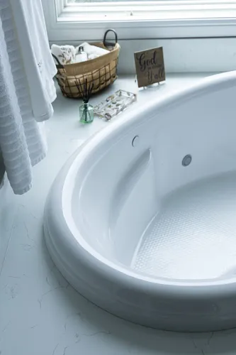 Master Bath Soaking Tub Detail — custom home by Open Prairie (The Lakehouse · Graford)
