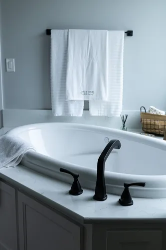 Master Bath Soaking Tub Faucet — custom home by Open Prairie (The Lakehouse · Graford)