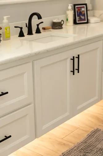 Master Bath Vanity Sink Detail — custom home by Open Prairie (The Lakehouse · Graford)