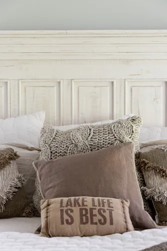 Master Bedroom Lake View — custom home by Open Prairie (The Lakehouse · Graford)