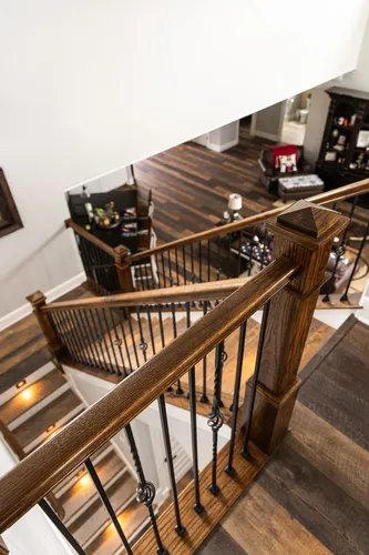 Staircase Overhead View — custom home by Open Prairie (The Lakehouse · Graford)