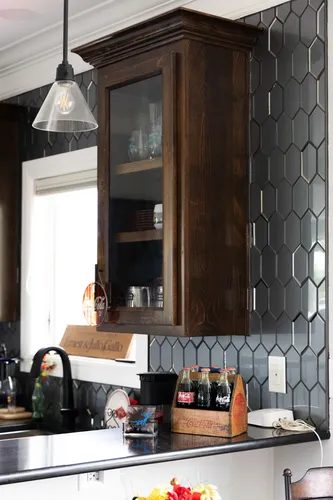 Upstairs Bar Cabinet Detail — custom home by Open Prairie (The Lakehouse · Graford)